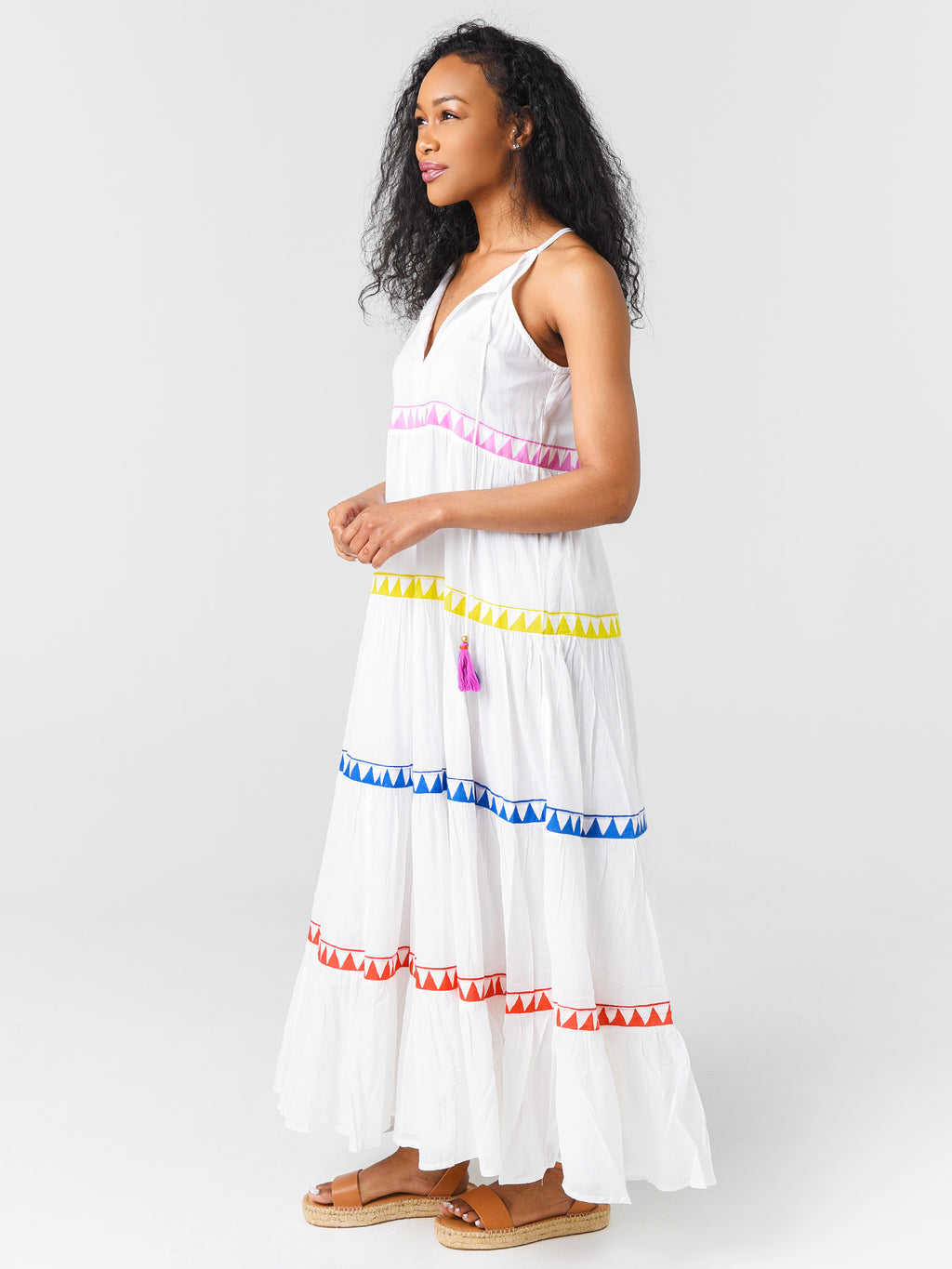 LONG TIERED TASSEL DRESSxSALSA-alt1