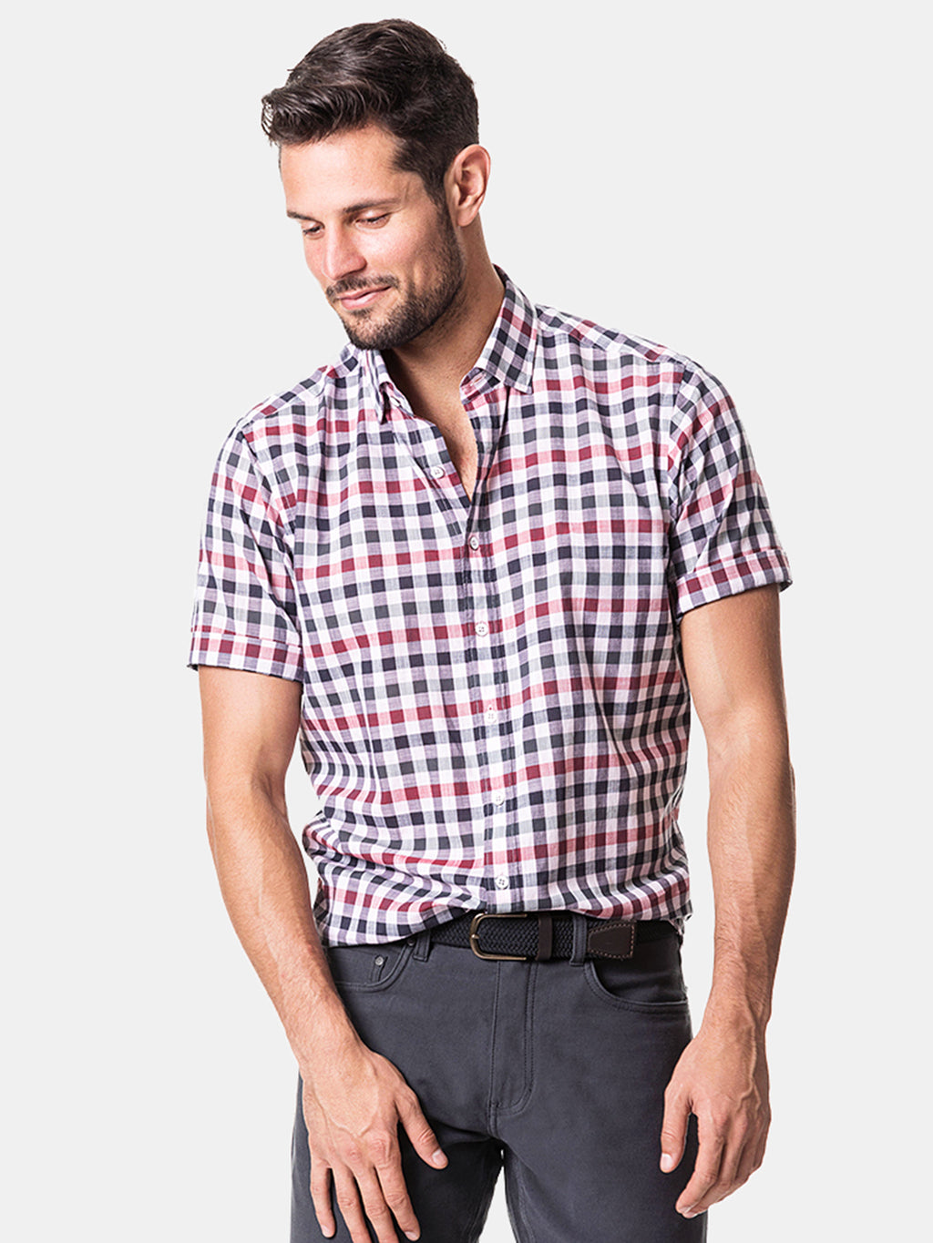 Rodd And Gunn Men's Danbury Short-Sleeve Button-Down Sports Fit Shirt - Saint Bernard
