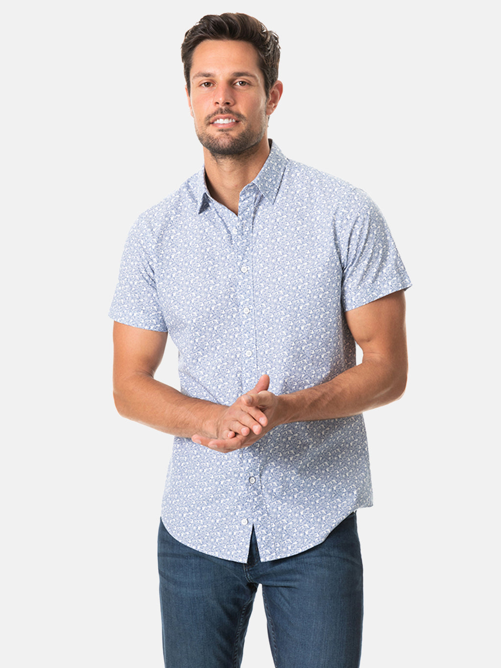 Rodd And Gunn Men's Glenroa Short-Sleeve Sports Fit Shirt - Saint Bernard