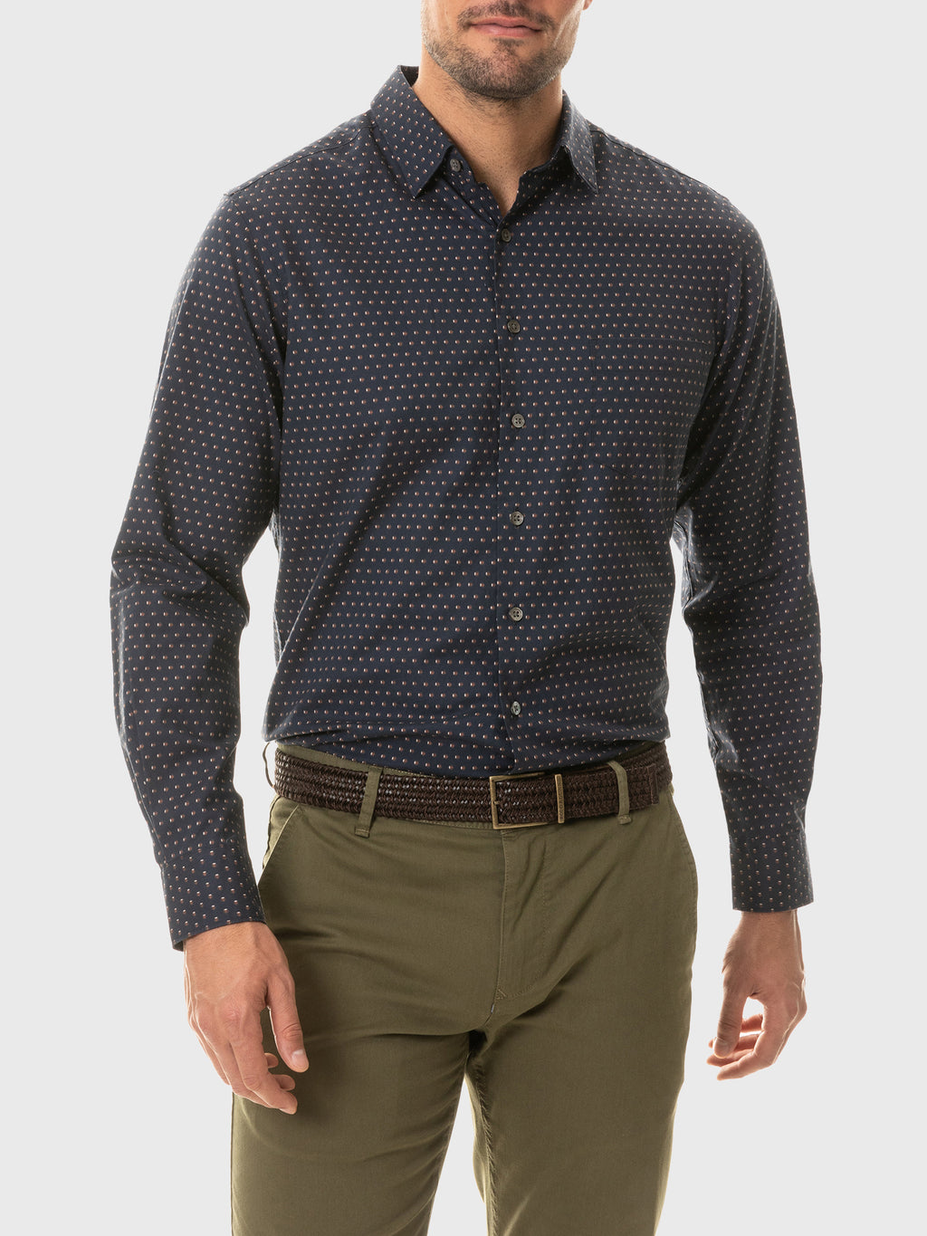 Rodd And Gunn Men's Grey Street Sport Fit Shirt - Saint Bernard