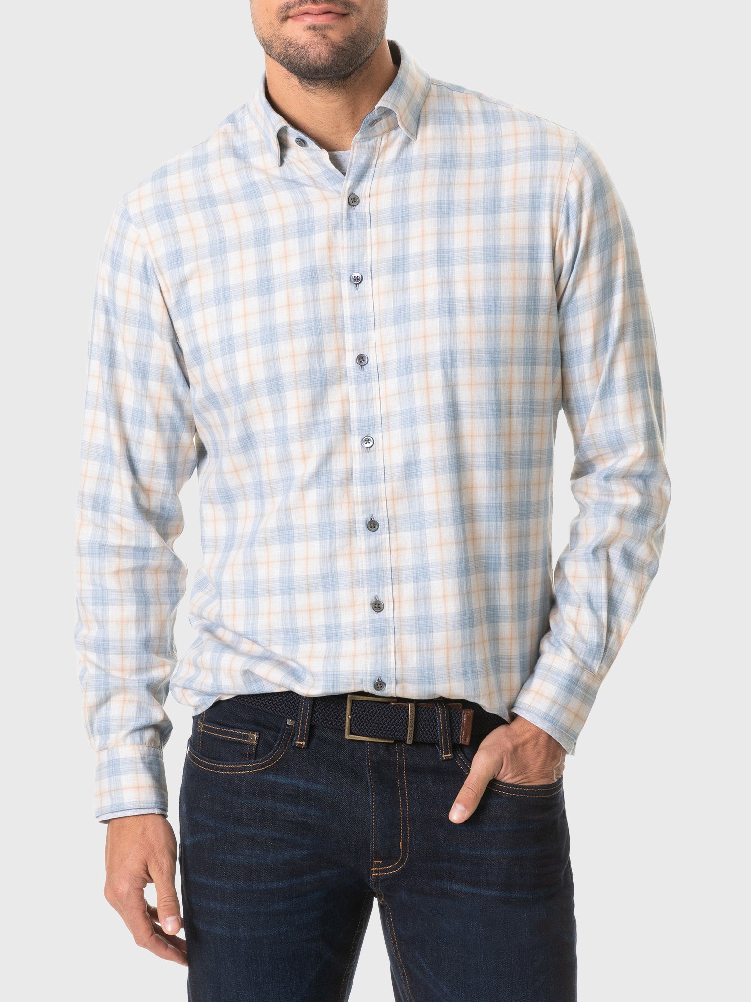 Rodd And Gunn Men's Green Valley Sports Fit Shirt - Saint Bernard