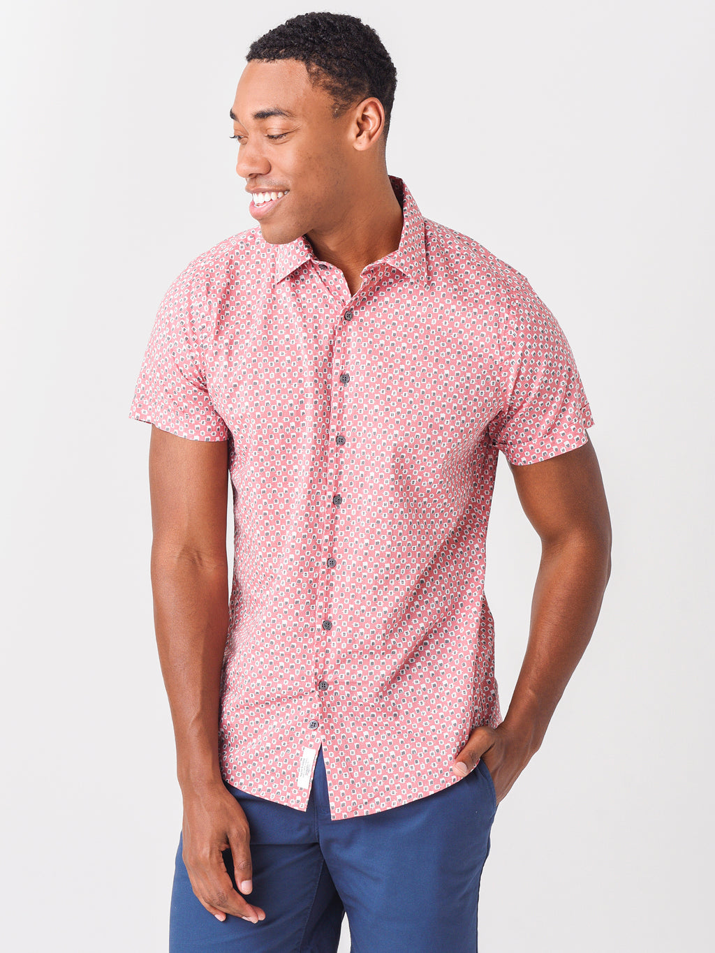 Rodd And Gunn Men's Mclaren Park Short Sleeve Sports Fit Shirt - Saint Bernard