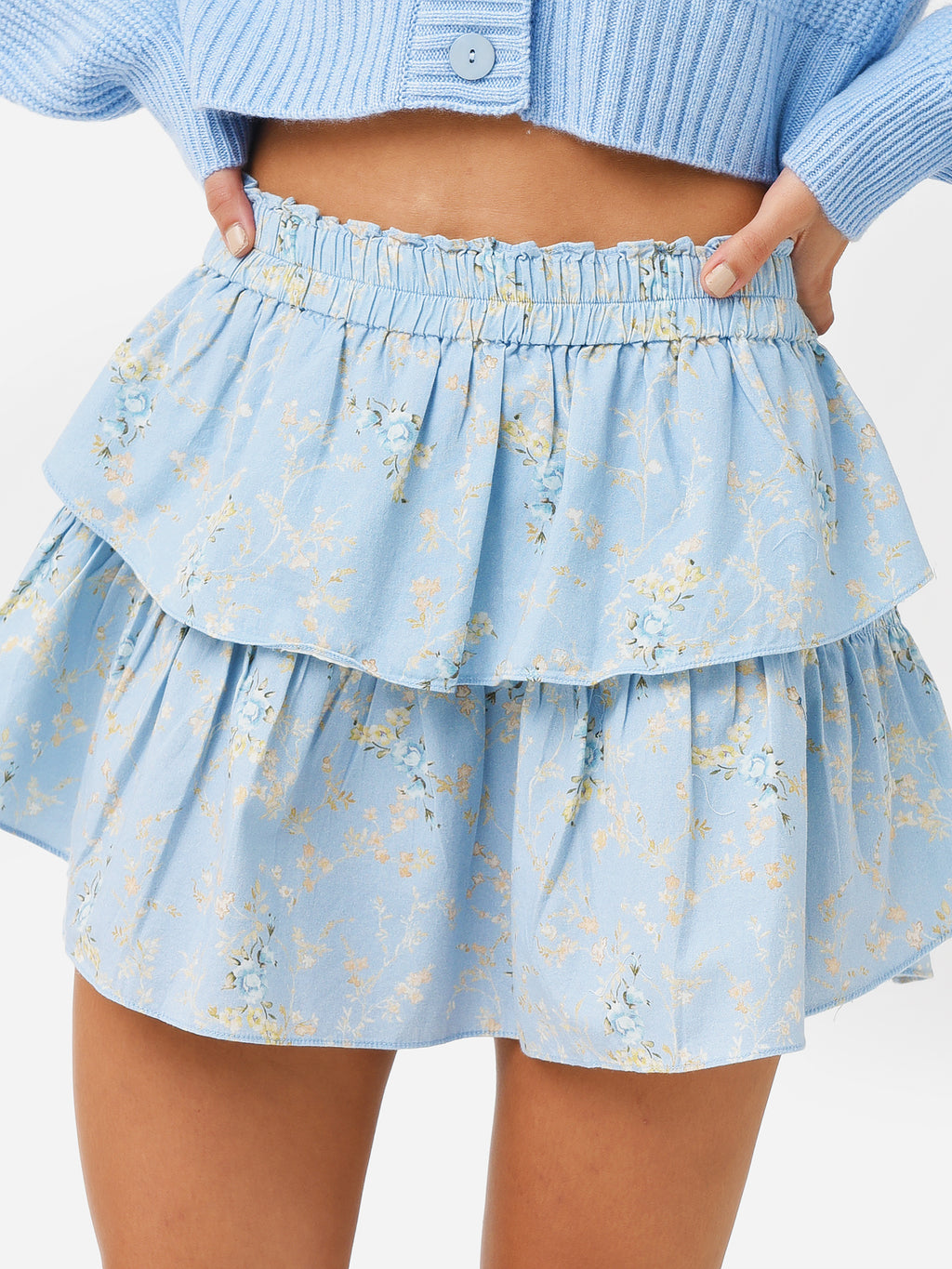 LoveShackFancy Women's Ruffle Mini Skirt - Saint Bernard