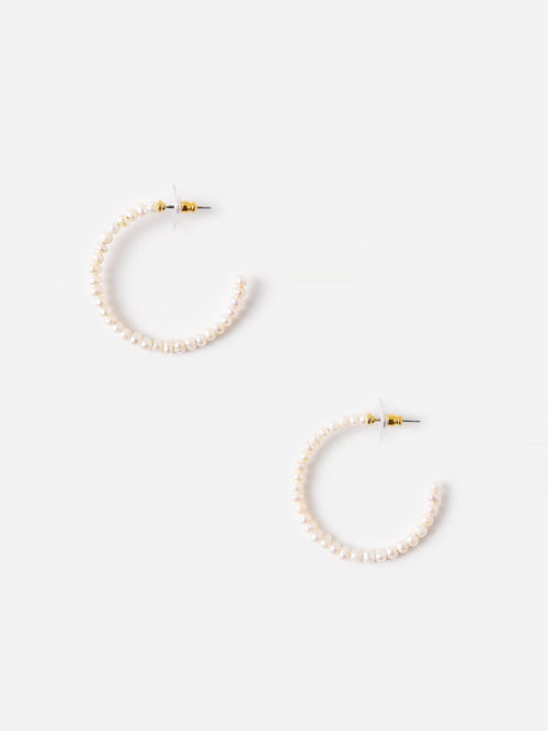 Lele Sadoughi Freshwater Pearl Hoop Earring