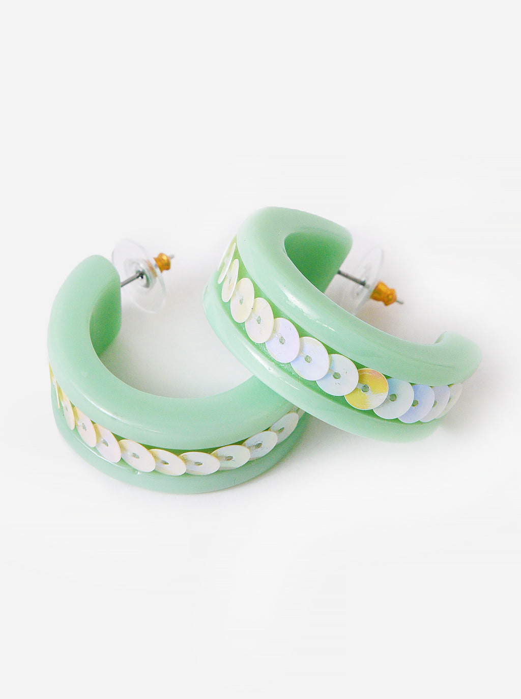 Lele Sadoughi Women's Lola Sequin Hoop Earrings - Saint Bernard