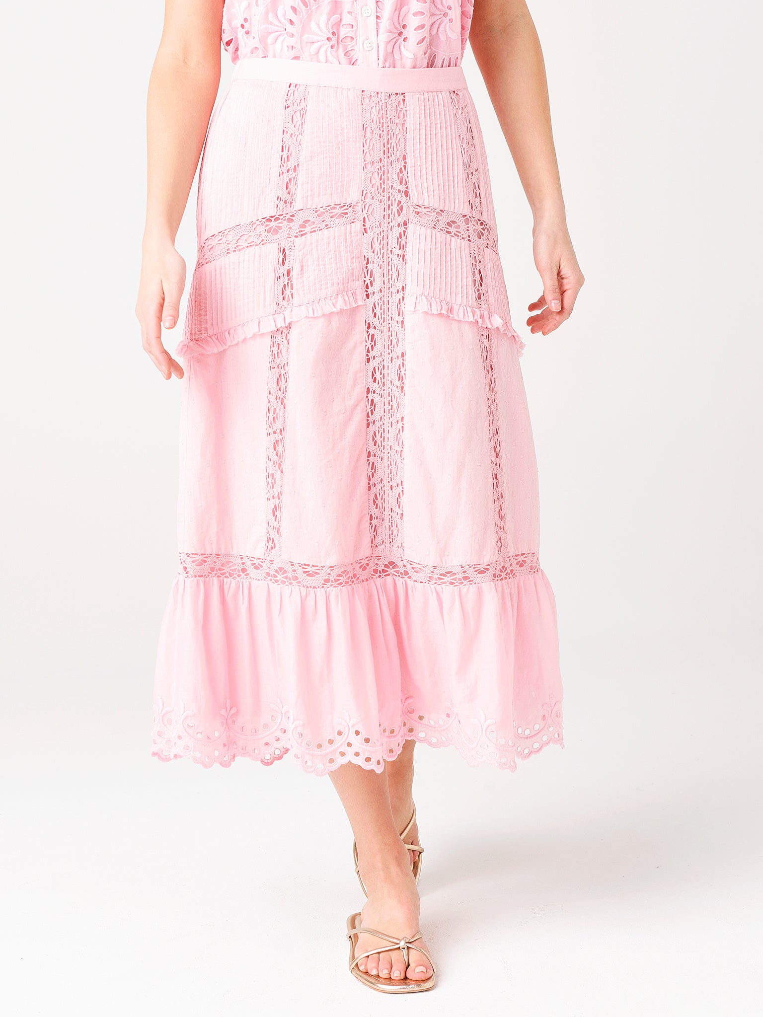 LoveShackFancy Women's Caius Midi Skirt - Saint Bernard