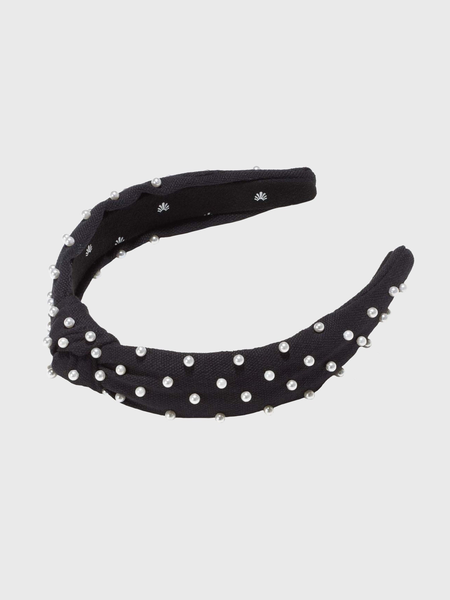 Lele Sadoughi Women's Slim Jet Pearl Woven Headband - Saint Bernard