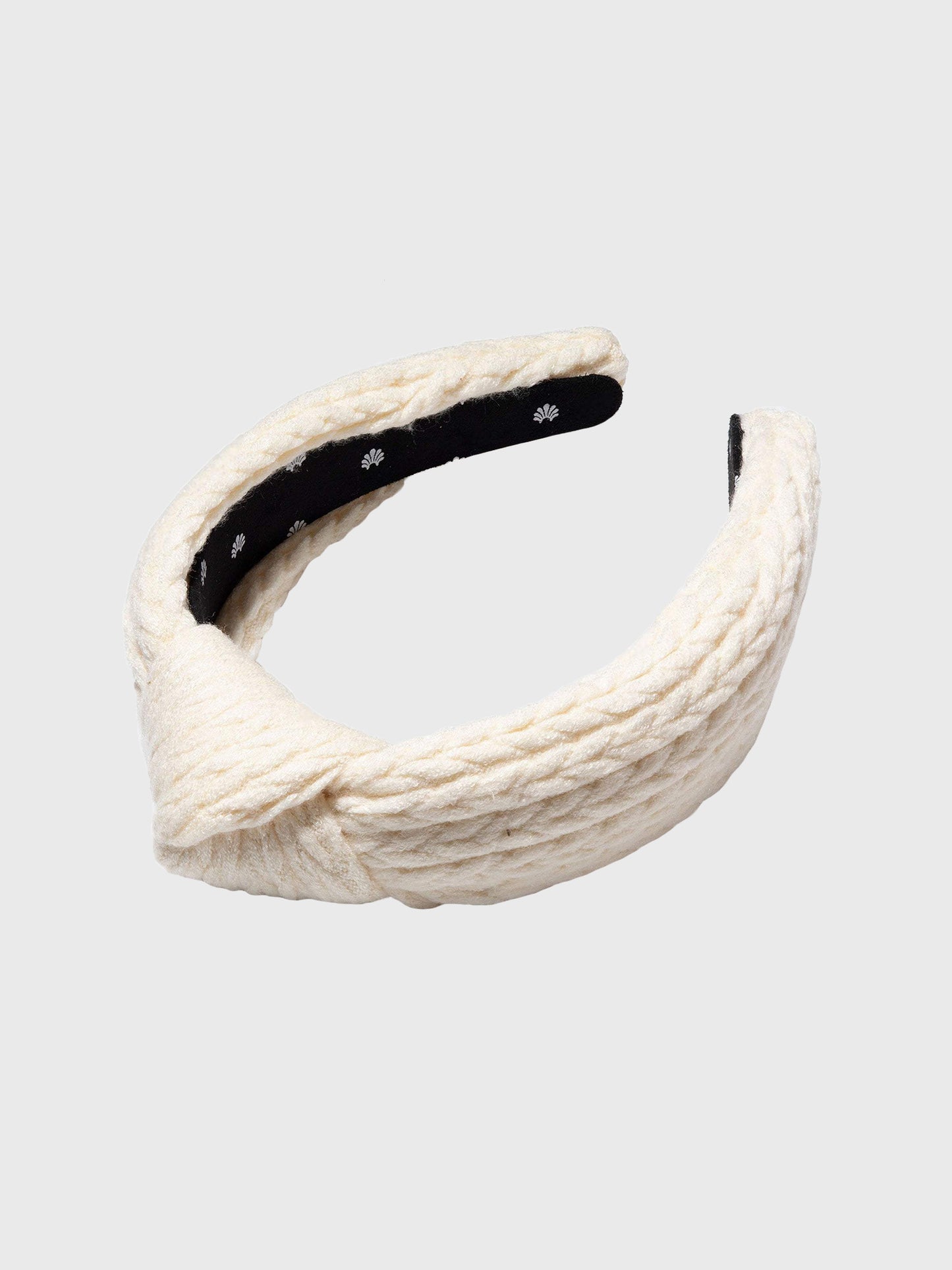 Lele Sadoughi Women's Ivory Cable Knit Knotted Headband
