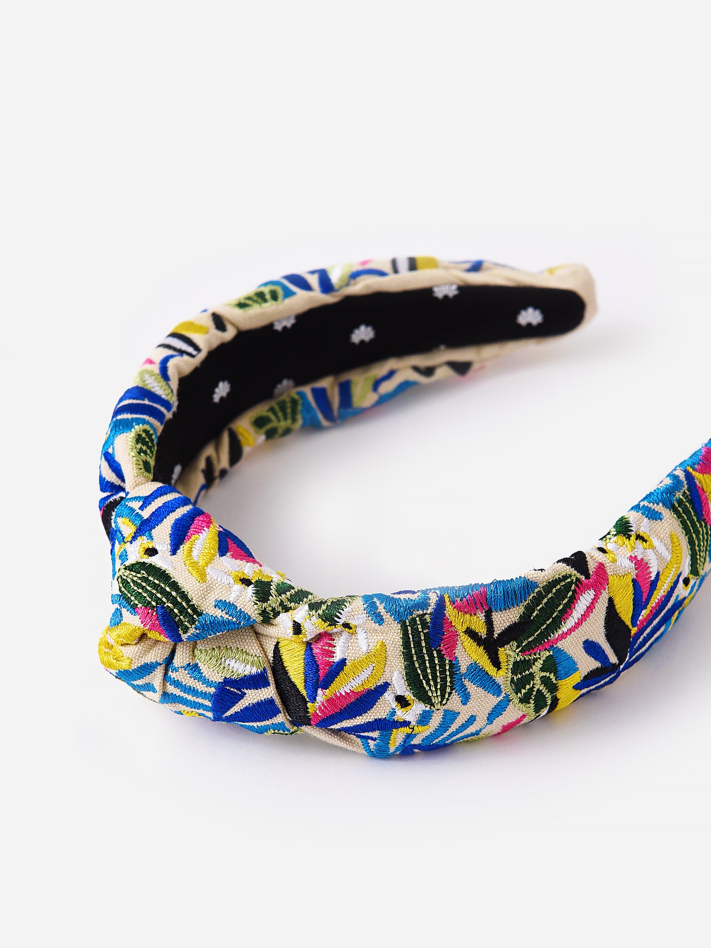 Lele Sadoughi Rainforest Embroidered Knotted Headband - Saint Bernard