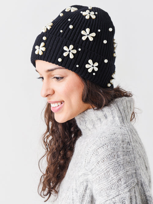 Lele Sadoughi Women's Pearl Snowflake Beanie