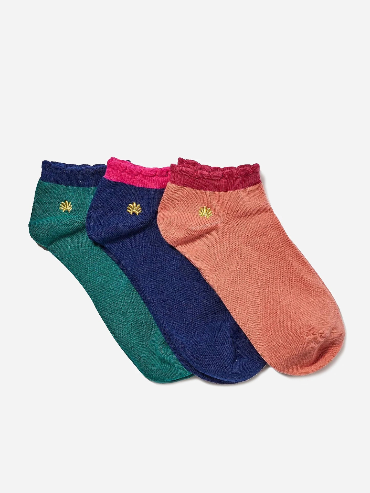 Lele Sadoughi Women's Country Club 3-Pack Ankle Socks