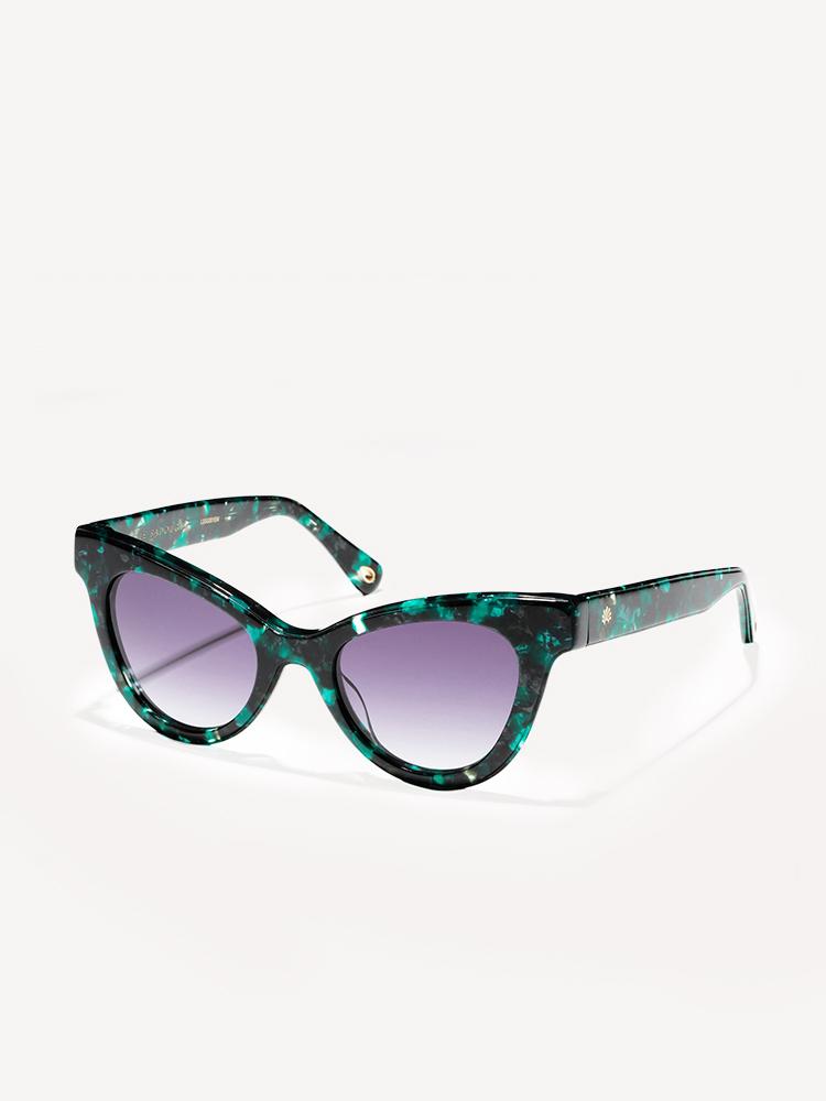 Lele Sadoughi Emerald Uptown Cat-Eye Sunglasses - Saint Bernard