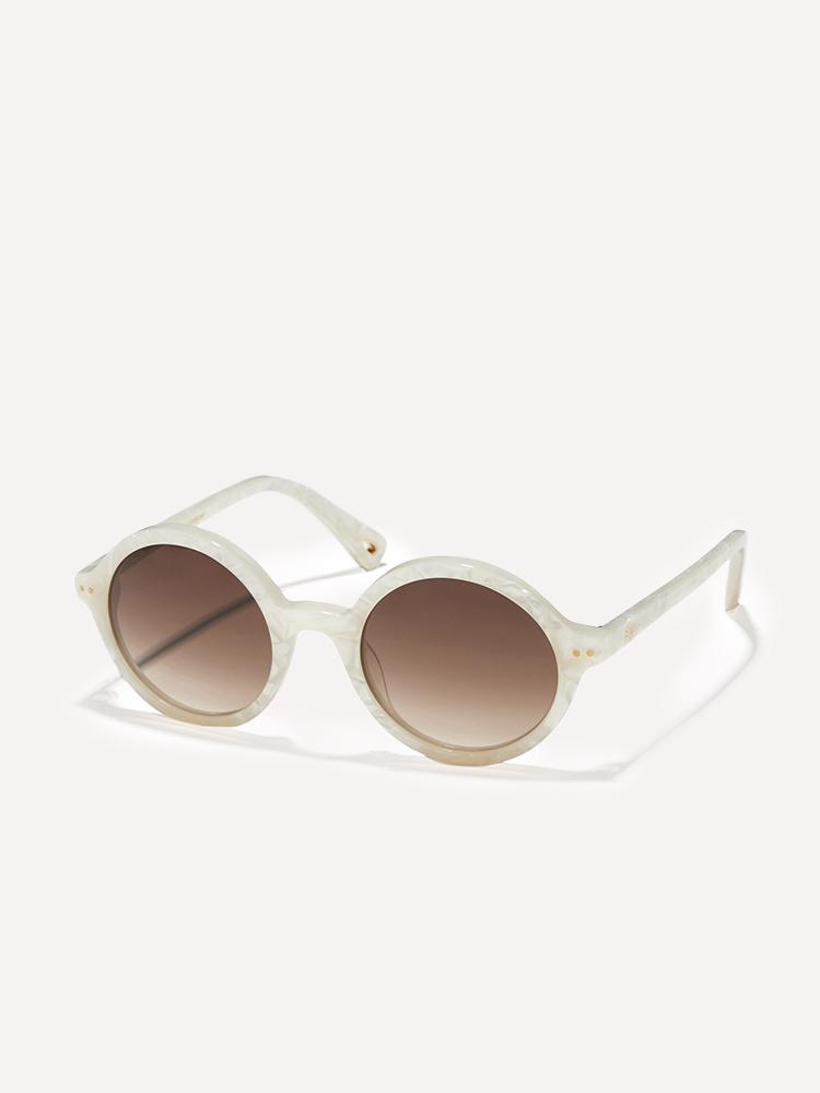 Lele Sadoughi Mother Of Pearl East Village Round Sunglasses