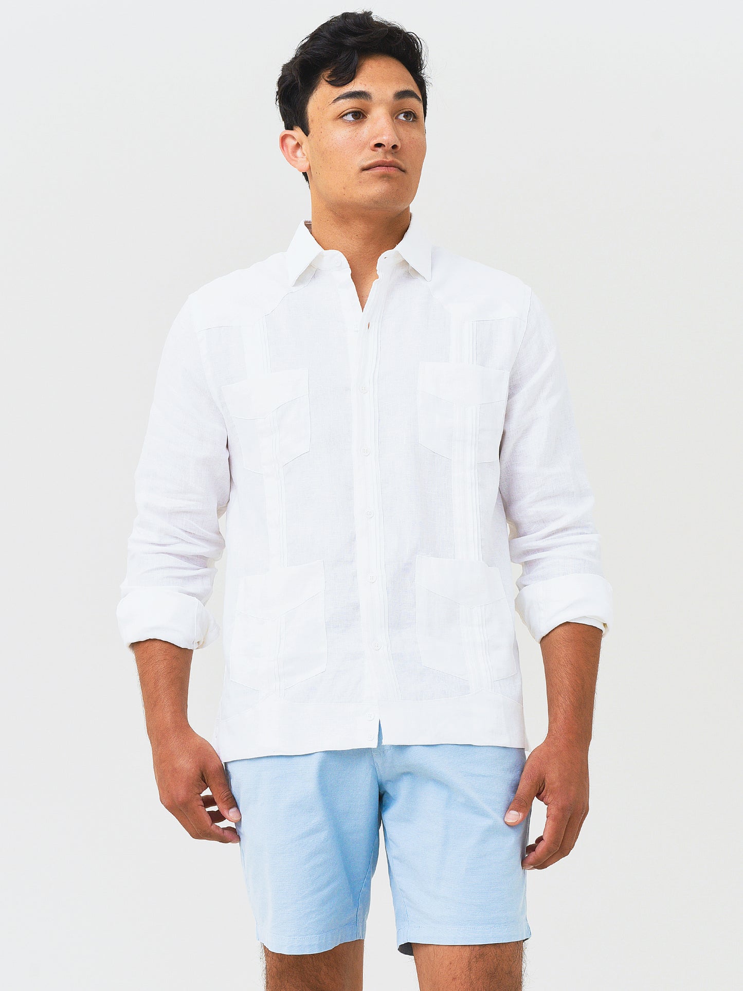 Saint Bernard Men's Long Sleeve Guaya Linen Shirt