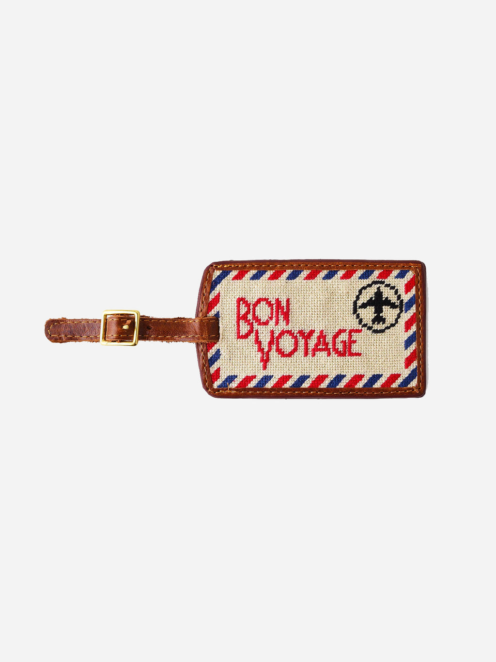Smathers + Branson Bon Voyage Needlepoint Luggage Tag - Saint Bernard