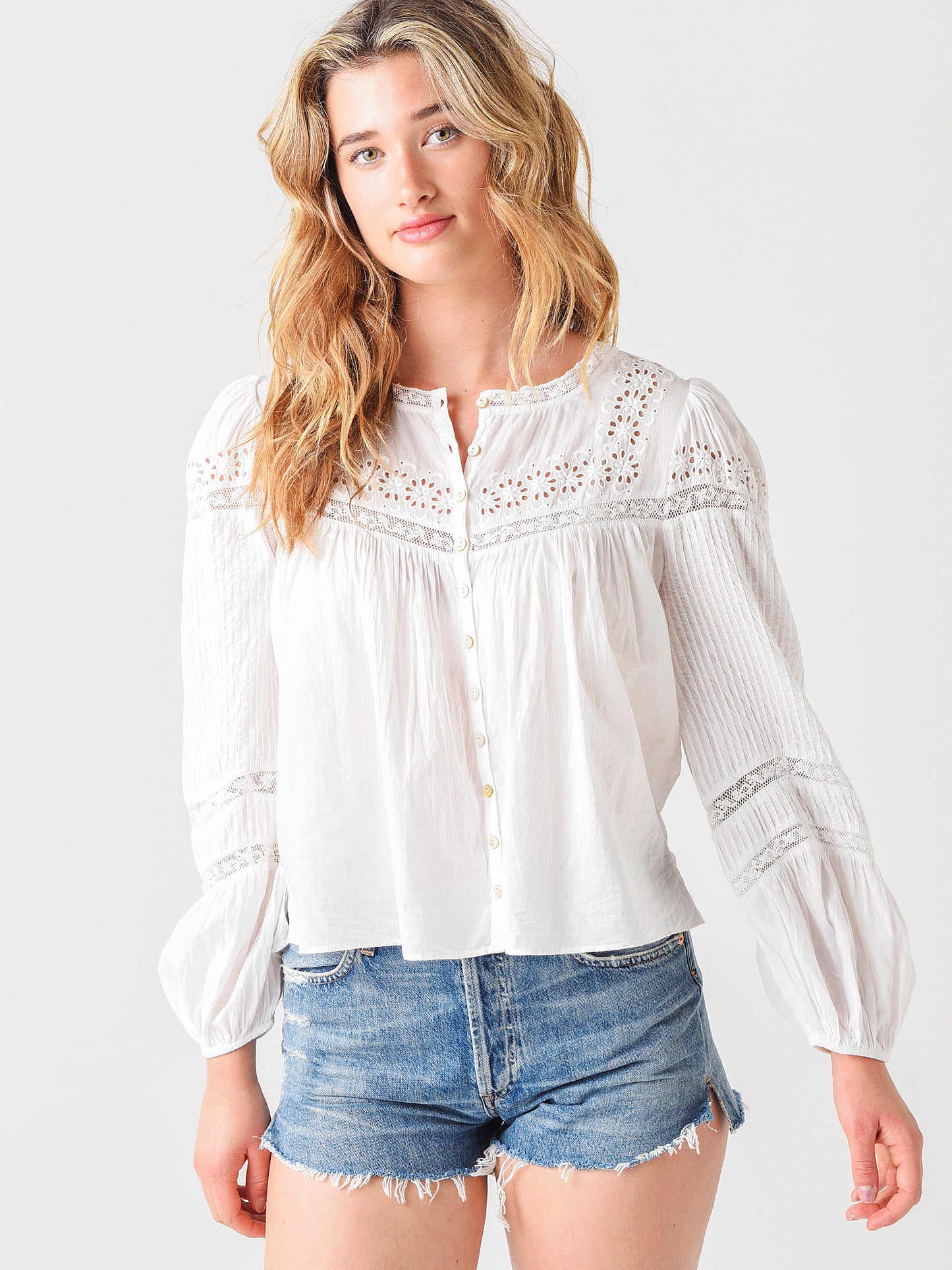 Loveshack Fancy Women's Badyn Blouse - Saint Bernard