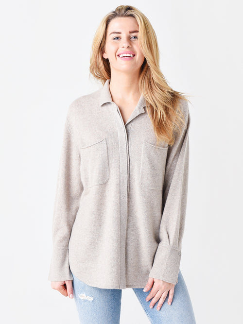 Brochu Walker Women's Andre Luxe Cashmere Shacket - Saint Bernard