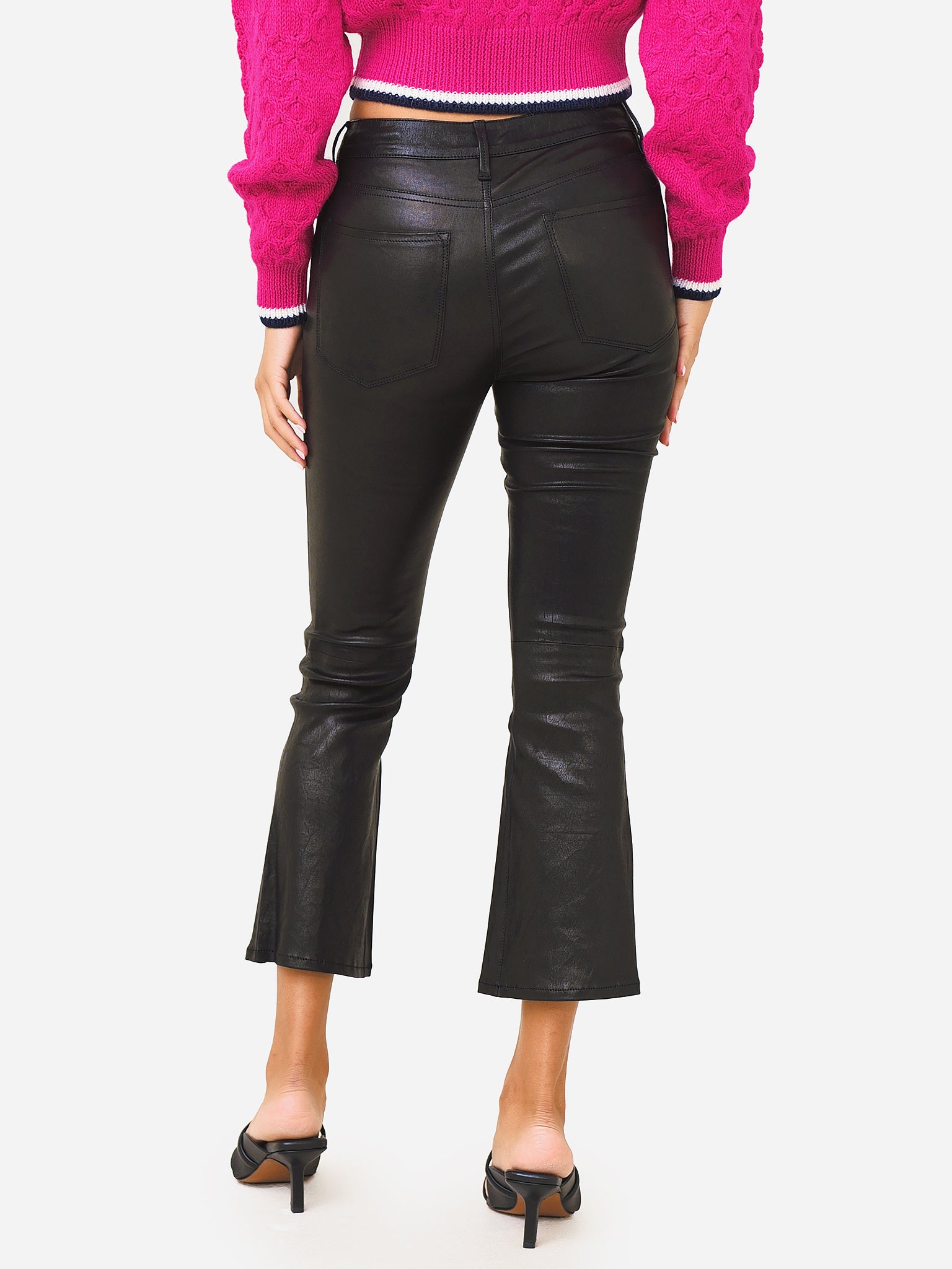 Ranger Flare Leather Jeans Frame Women's Leather Le Crop Mini