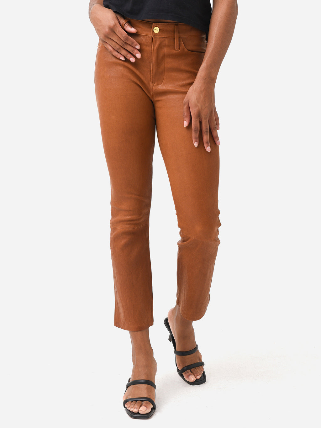 Frame Women's Leather Le Crop Mini Boot Pant - Saint Bernard