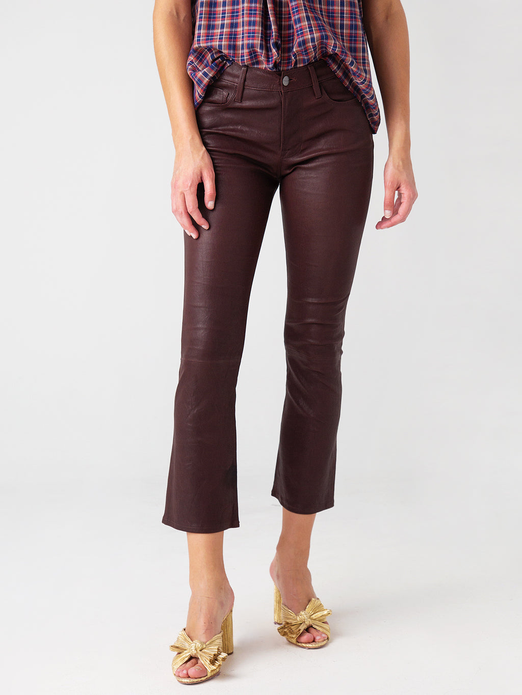 Frame Women's Leather Le Crop Mini Boot Leather Pant - Saint Bernard