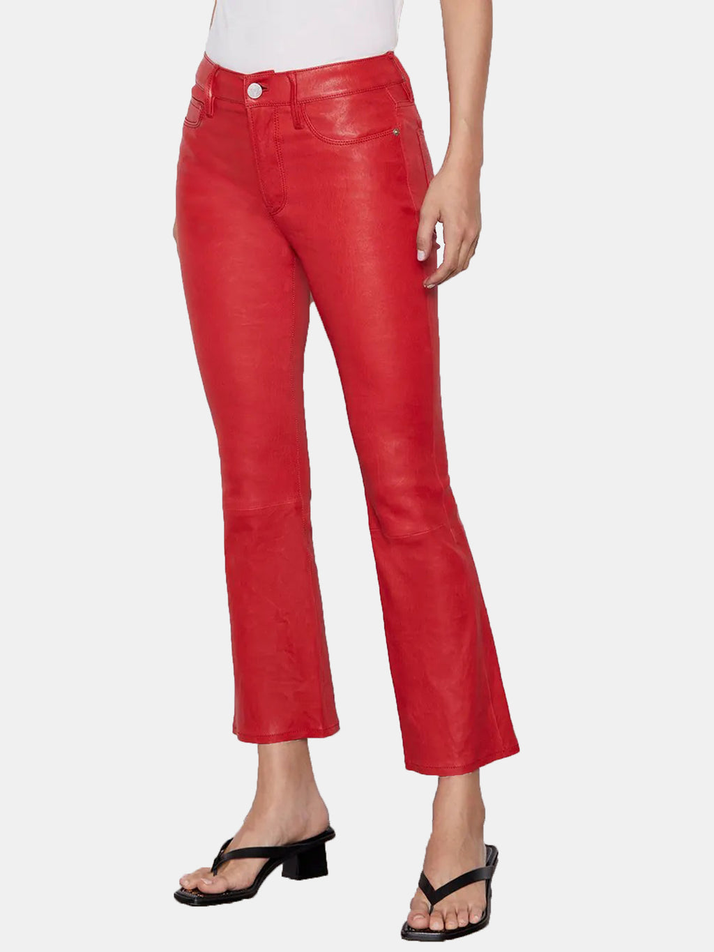 Frame Women's Leather Le Crop Mini Boot Leather Pant - Saint Bernard