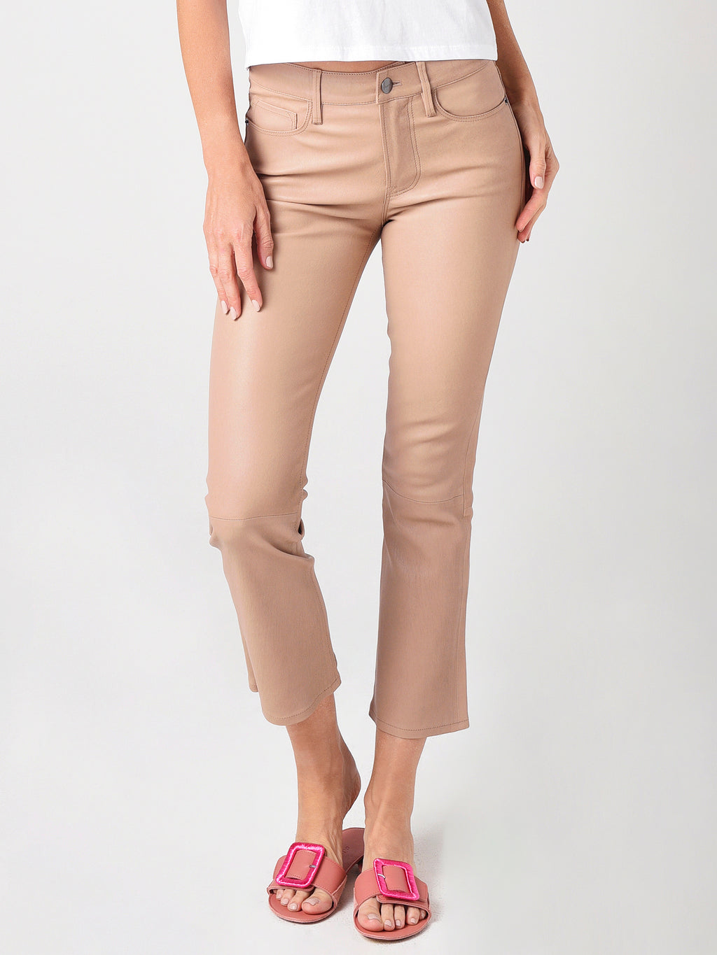 Frame Women's Leather Le Crop Mini Boot Leather Pant - Saint Bernard