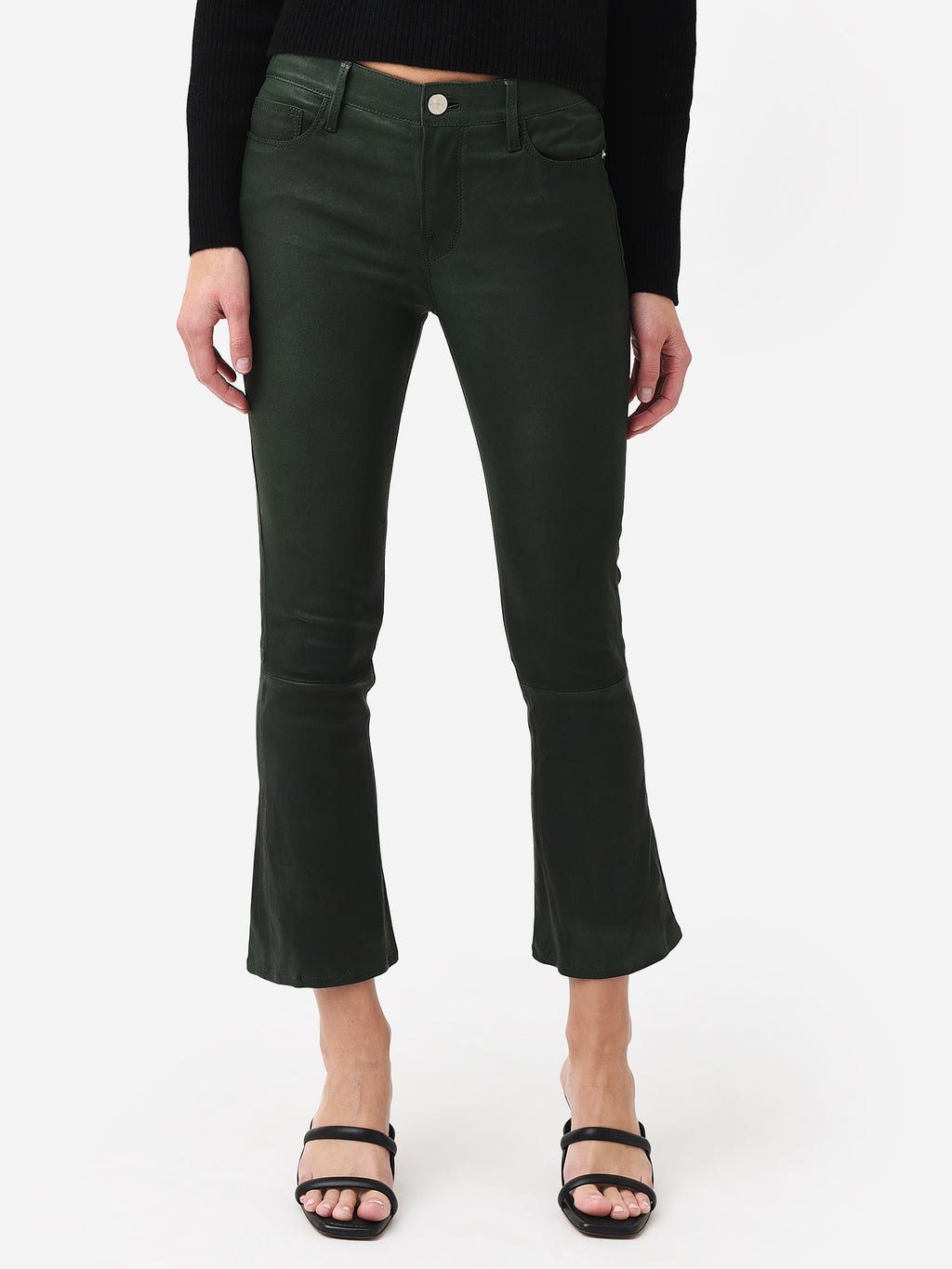 Frame Women's Leather Le Crop Mini Boot Pant - Saint Bernard
