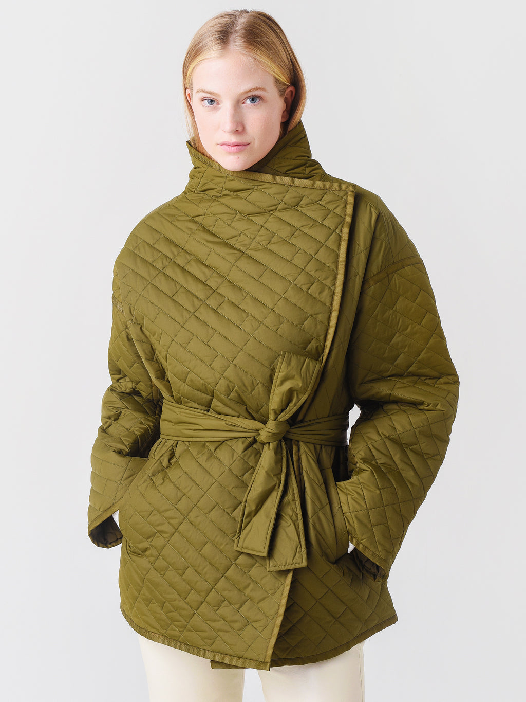 Frame Women's Quilted Drape Neck Jacket - Saint Bernard