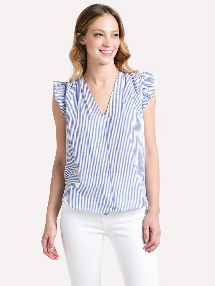 Frame Pintuck Sleeveless Top - Saint Bernard