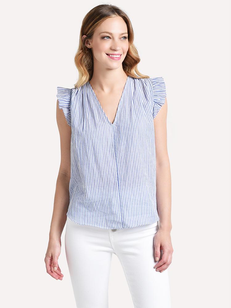 Frame Pintuck Sleeveless Top - Saint Bernard