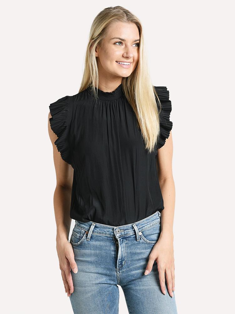 Frame Pleated Ruffle Sleeveless Top - Saint Bernard