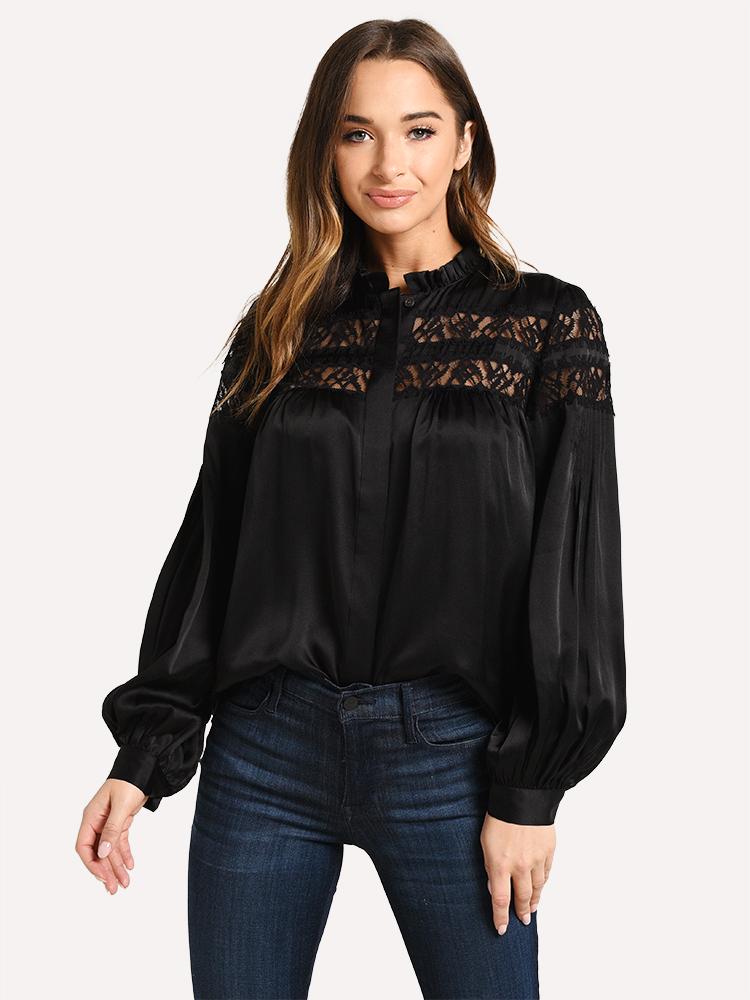 Frame Paneled Lace Long Sleeve - Saint Bernard