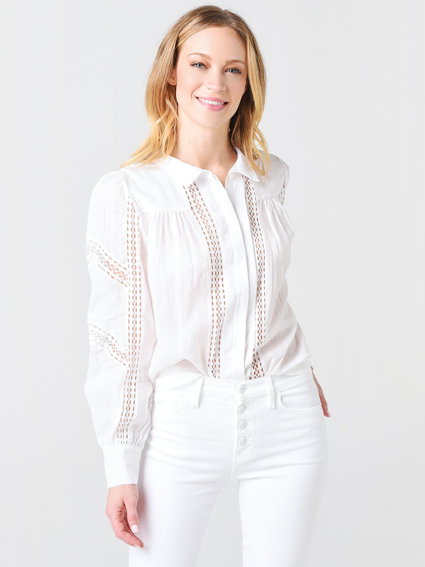 Frame Women's Panel Lace Button-Up Shirt