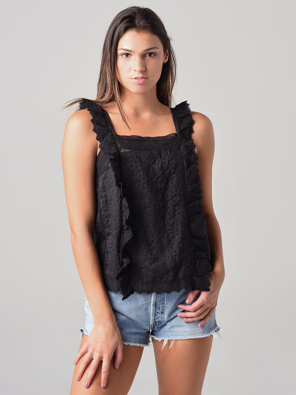 Frame Women's Katie Lace Top - Saint Bernard