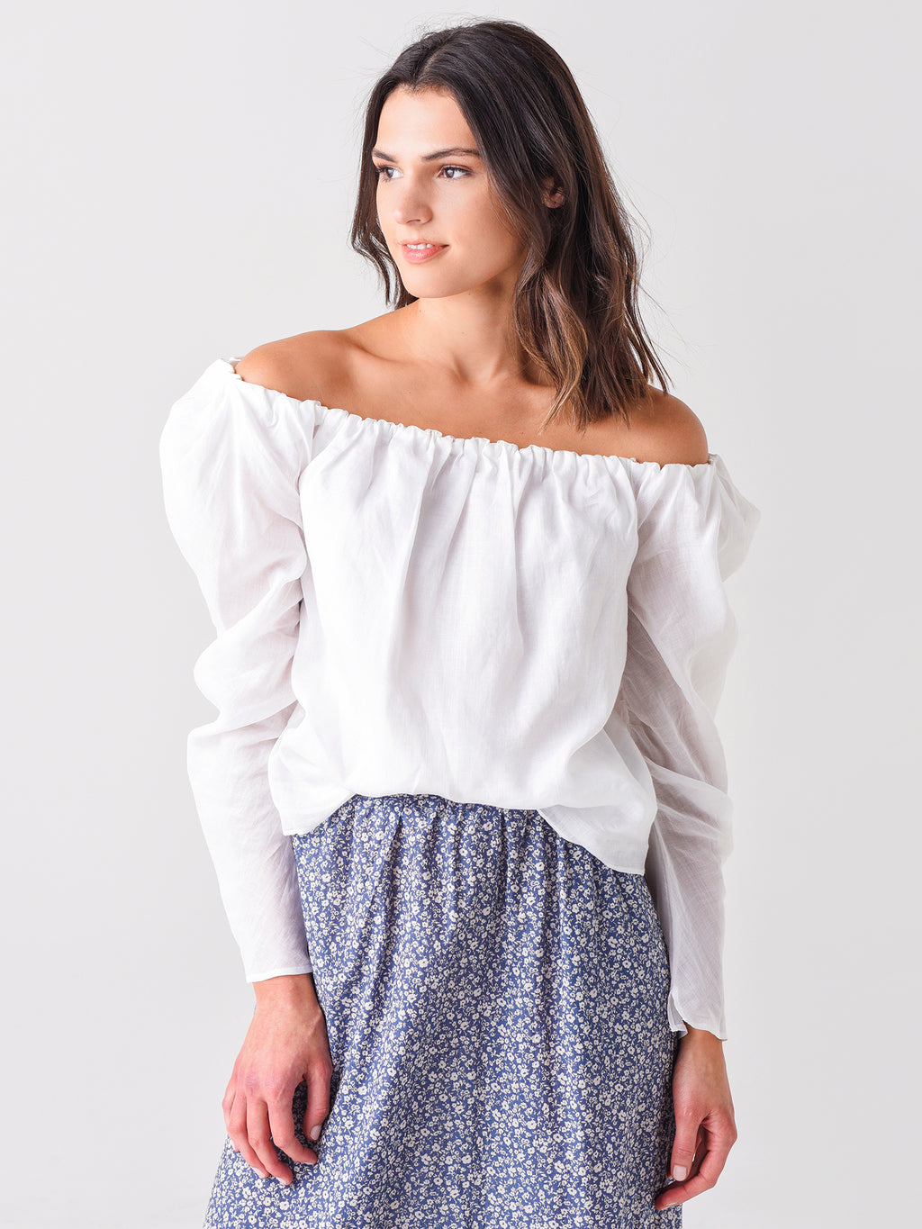 Frame Women's Off The Shoulder Billow Top - Saint Bernard