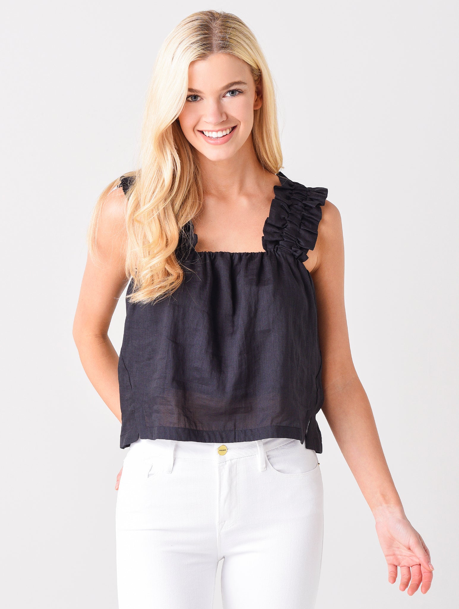 Frame Women's Ruffle Strap Tank Top - Saint Bernard