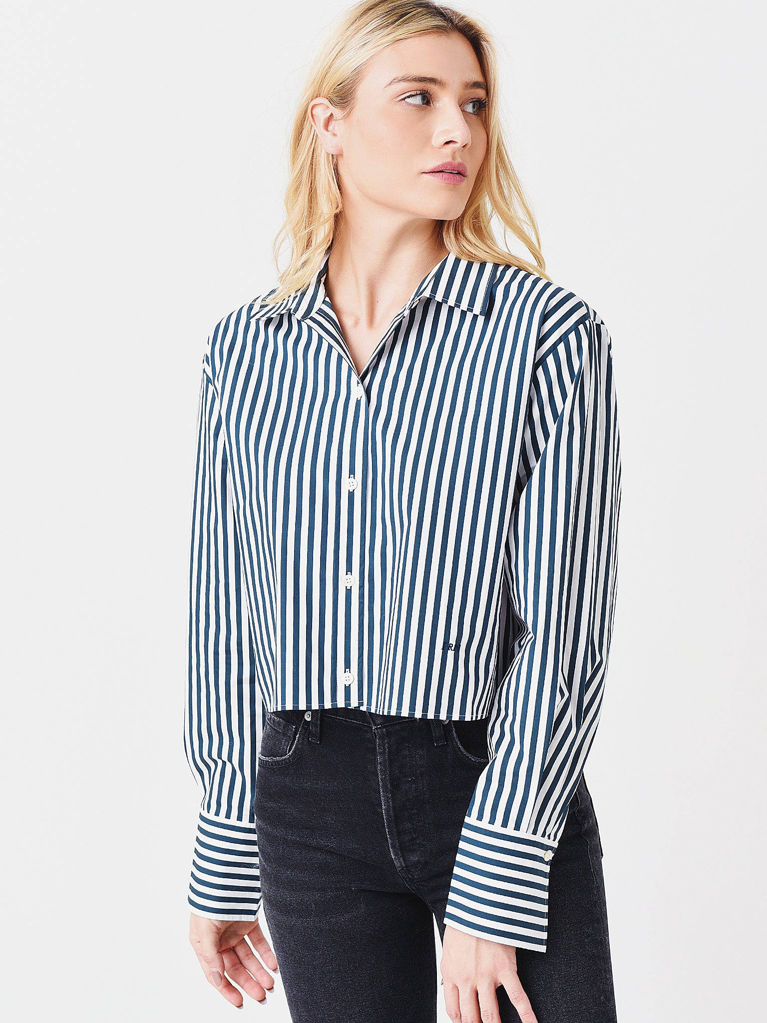 Frame Women's Cutoff Oversized Shirt - Saint Bernard