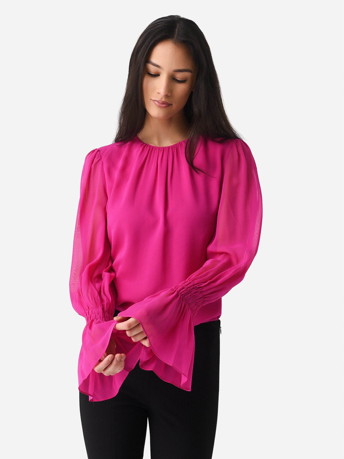 Frame Women's Shirred Cuff Blouse - Saint Bernard