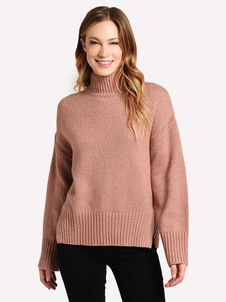 Turtleneck Slit Sweater