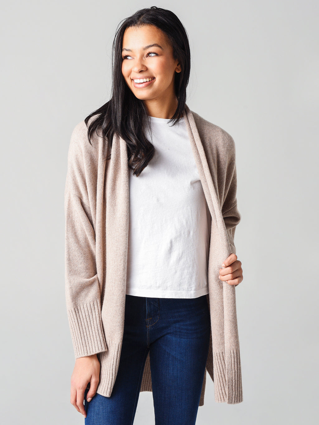 Frame Women's Cashmere Draped Cardigan - Saint Bernard