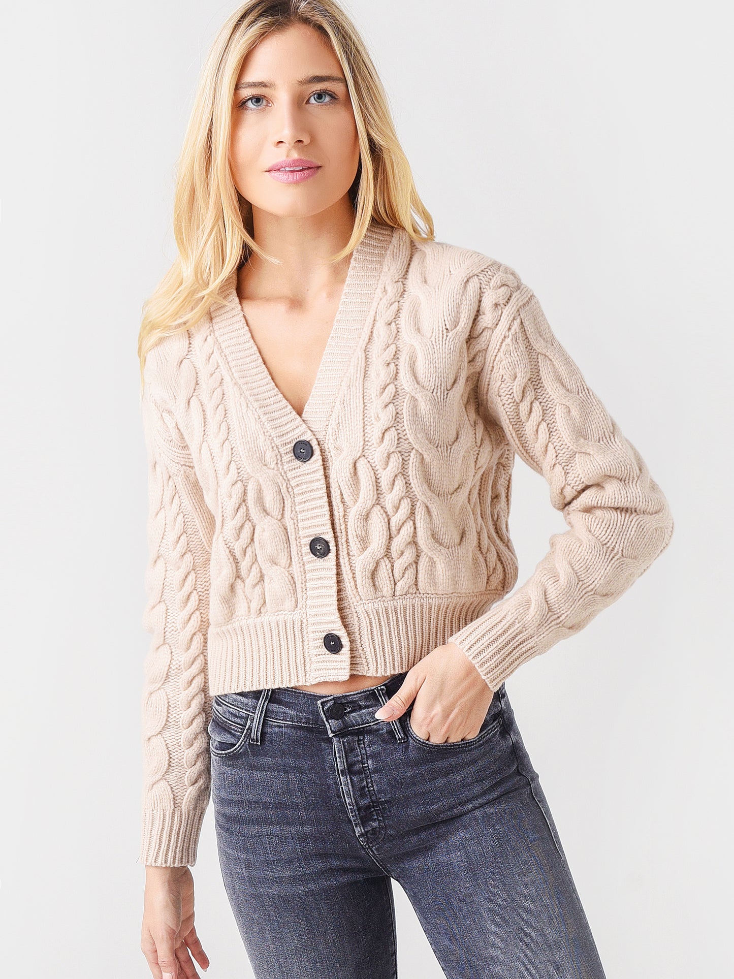 Frame Women's Cable Button-Down Cardigan