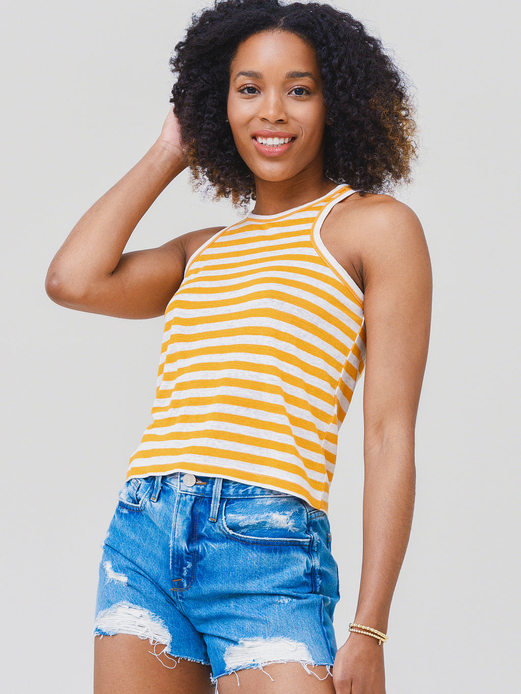 Frame Women's Striped Ringer Tank - Saint Bernard
