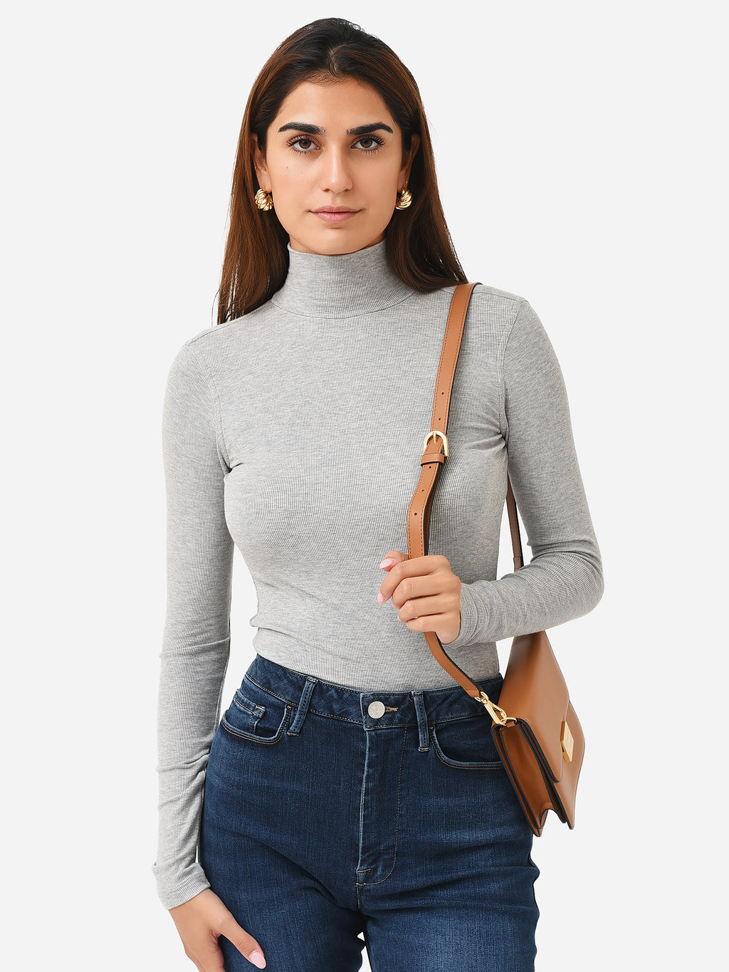 Frame Women's Rib Turtleneck Top - Saint Bernard