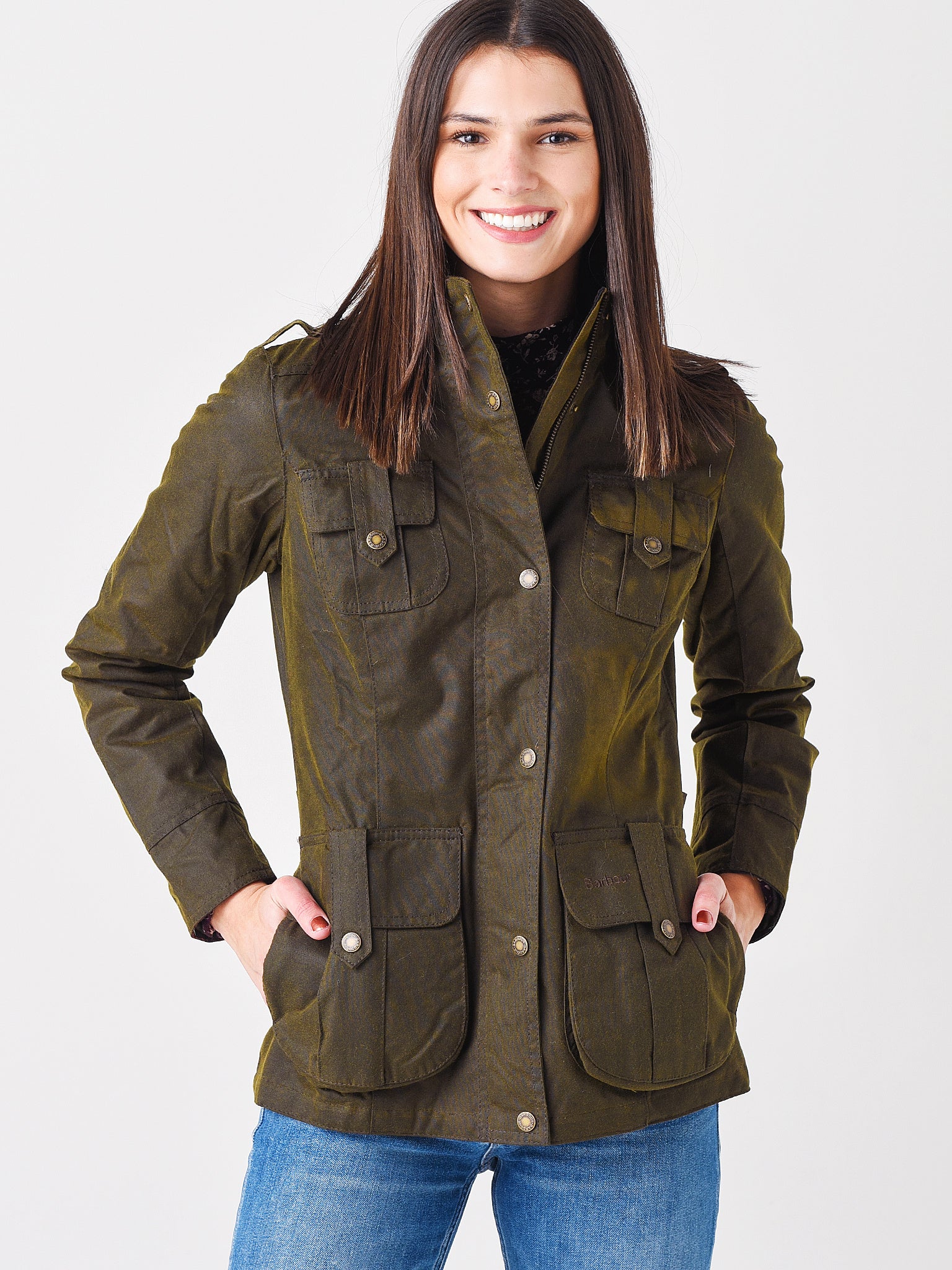 Barbour Women's Winter Defense Wax JacketN N N Saint Bernard