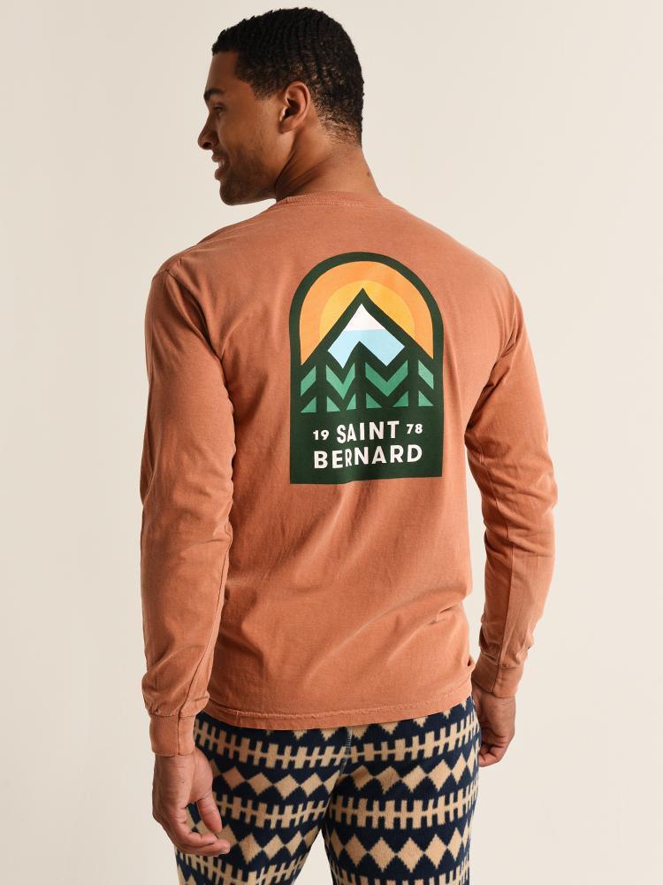 Saint Bernard Men's Long Sleeve Vintage Sunset Logo Tee - Saint Bernard