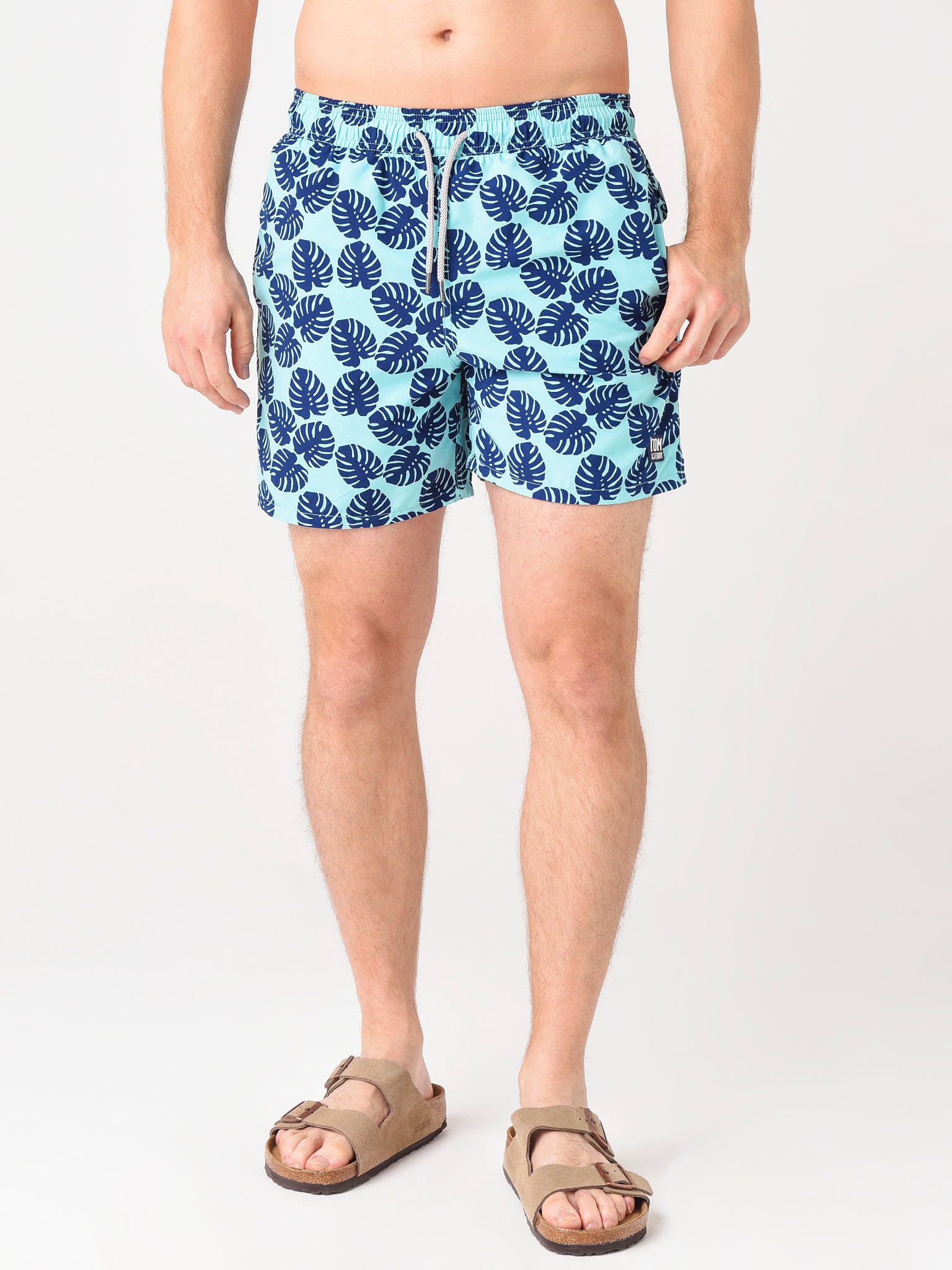Tom & Teddy Men's Leaves Swim Trunk - Saint Bernard