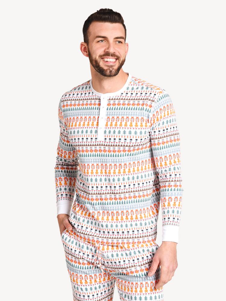 Roller Rabbit Men’s Bands Weave Spencer Pajama Set - Saint Bernard