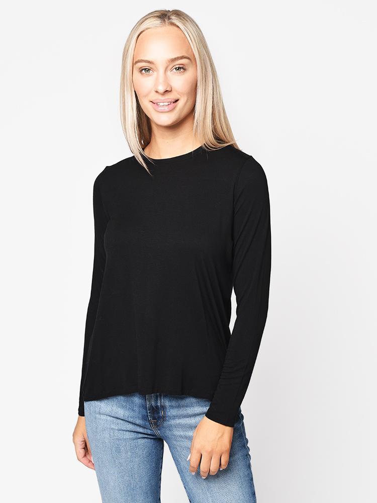 Majestic Long Sleeve Crew With Back Pleat - Saint Bernard