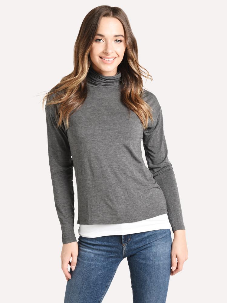 Majestic Long Sleeve Double Layer Turtleneck - Saint Bernard