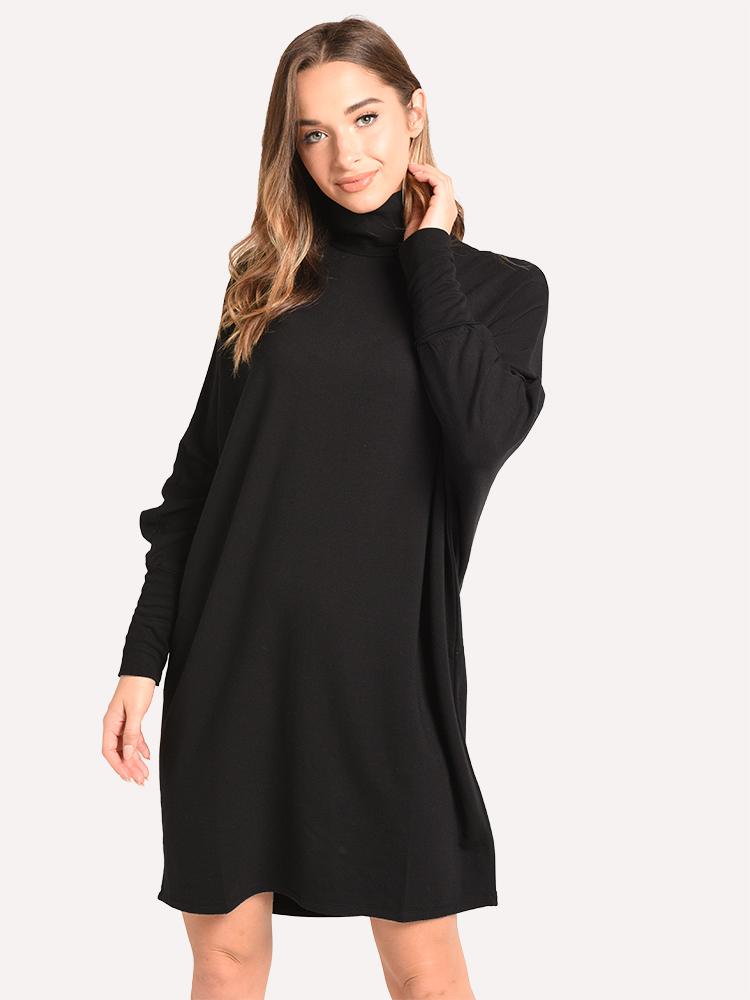 Majestic Relaxed Turtleneck Dress - Saint Bernard